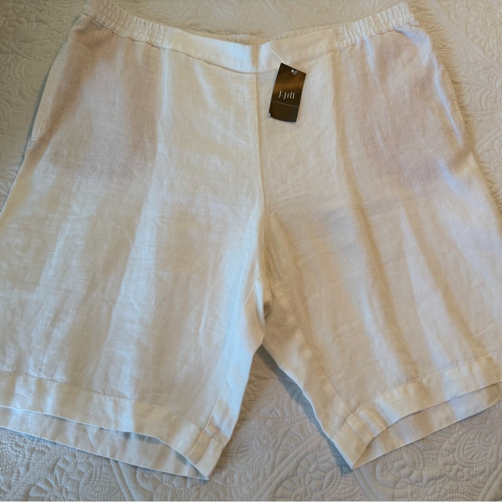 J. Jill Women's White Linen Bermudas NWT